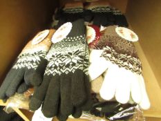 3 x Ladies Knitted Patterned Gloves with iTouch new with tags