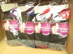 12 X Pairs of Ladies Design Socks size 4-7 new in packaging (see image for design)