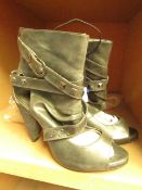 F & F Grey Ladies Open Toe Boots size 8 RRP £25 new with tag