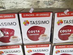 5x Packs of 8x 280g Tassimo Costa cappuccino. BB 13/02/2020