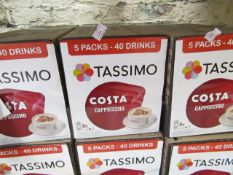 5x Packs of 8x 280g Tassimo Costa cappuccino. BB 13/02/2020