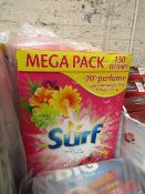 8.385Kg Surf 130 washes washing powder, Kg listed amount is an approx.