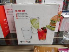 1 x Glass4you.com 12 Piece Set of Glasses. Boxed