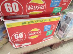 Box of approx 60x 25g variety crisp box. BB 03/2020