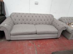 2 Seater Button back Sofa, with wooden feet, no major damage