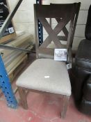 2x Universal Broadmore Wood and fabric Dining chairs