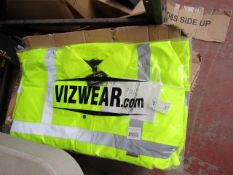 Vizwear yellow parka, size 3XL, new and packaged.