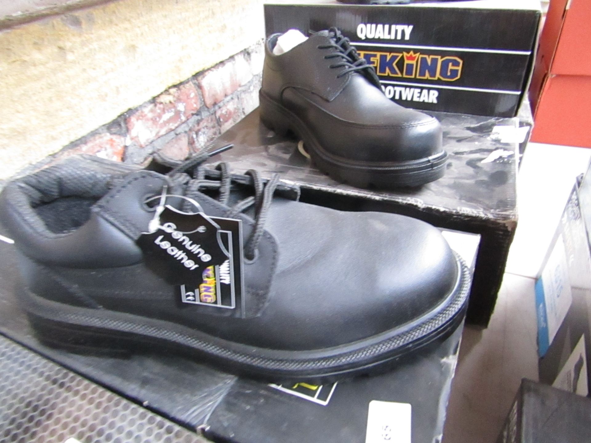 Tuffking safety steel toe-cap shoes, size 7, new and boxed.