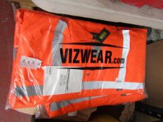 Vizwear hi vis jacket, size 4XL, new and packaged.