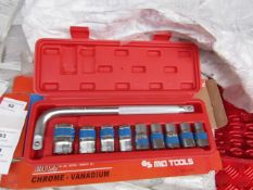 10 Piece MLG Tools socket set with L type handle, new and boxed