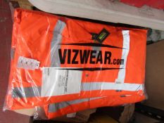 Vizwear hi vis jacket, size 4XL, new and packaged.