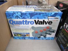 Leisure wise Quattro Valve turns any air awning into a single inflation point, boxed