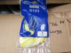 12x Pairs of Yellow rubber gloves, new