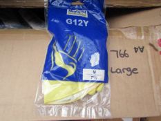 12x Pairs of Yellow rubber gloves, new