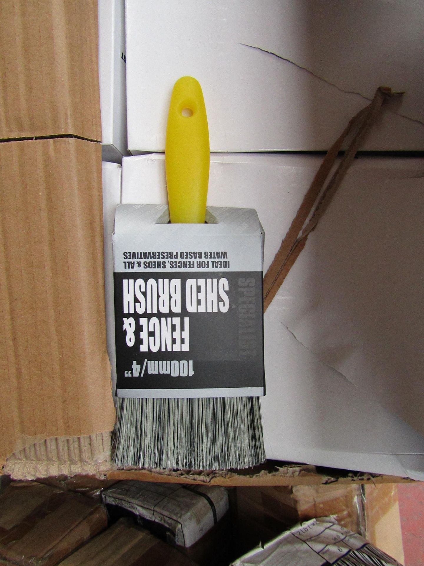 4x 100mm fence and Shed Brushes, new