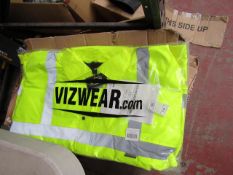 Vizwear yellow parka, size 3XL, new and packaged.