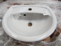 Villeroy and Boch 500mm 1TH basin with overflow, new.