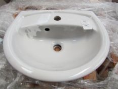 Villeroy and Boch 500mm 1TH basin with overflow, new.