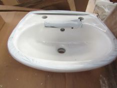 2x Oxford 2TH cloakroom basin, new and boxed.