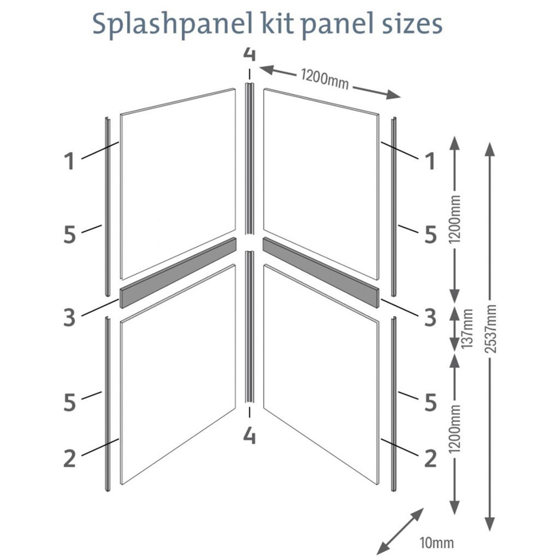 Splash Panel 2 sided shower wall kit in Artic Sparkle gloss, new and boxed, the kit contains 2 - Image 4 of 4