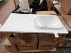 Althea Ceramica Movado ceramic shelf set includes a Movando 45 in set sink and a 1000 x 500mm