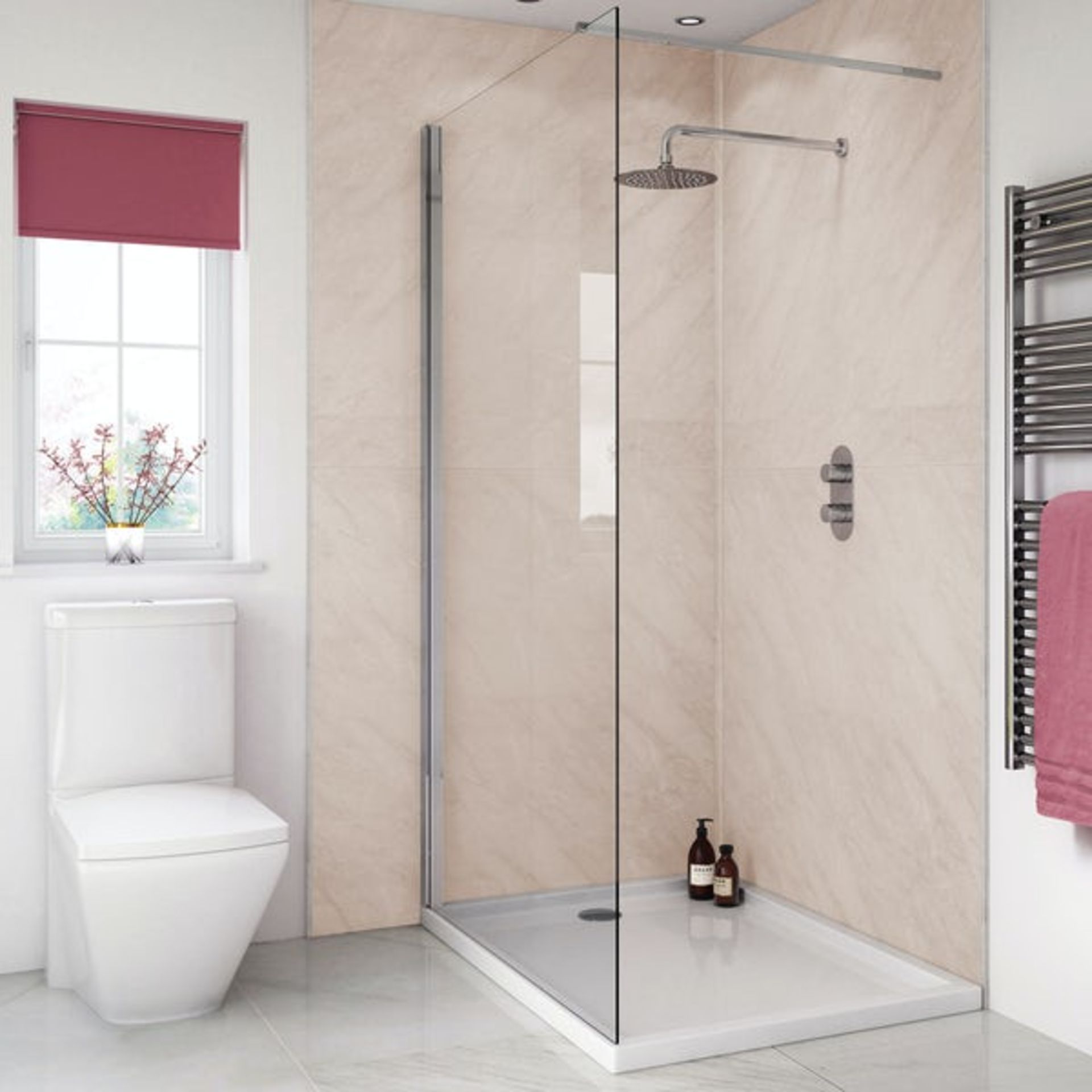 Splash Panel 2 sided shower wall kit in Classic Marble, new and boxed, the kit contains 2 - Image 3 of 4