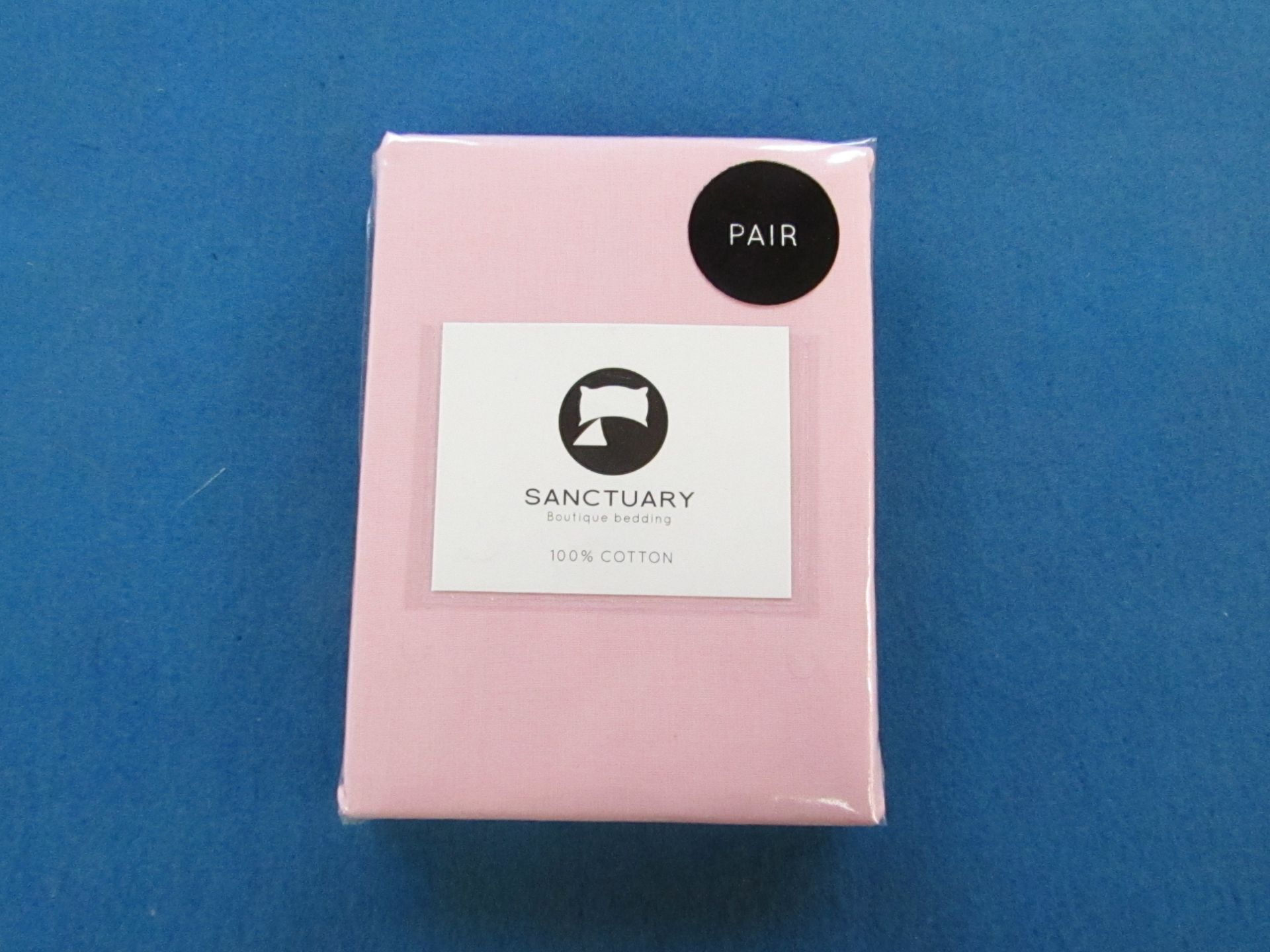 1 X Pair of Sanctuary Plain Housewife Pillowcases Blush 48 X 76 + 18cm Flap 100 % Cotton,new &