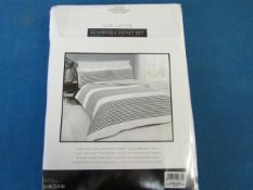 Sanctuary Harper Mono Superking Reversible Duvet Set, includes duvet cover and 2 matching pillow