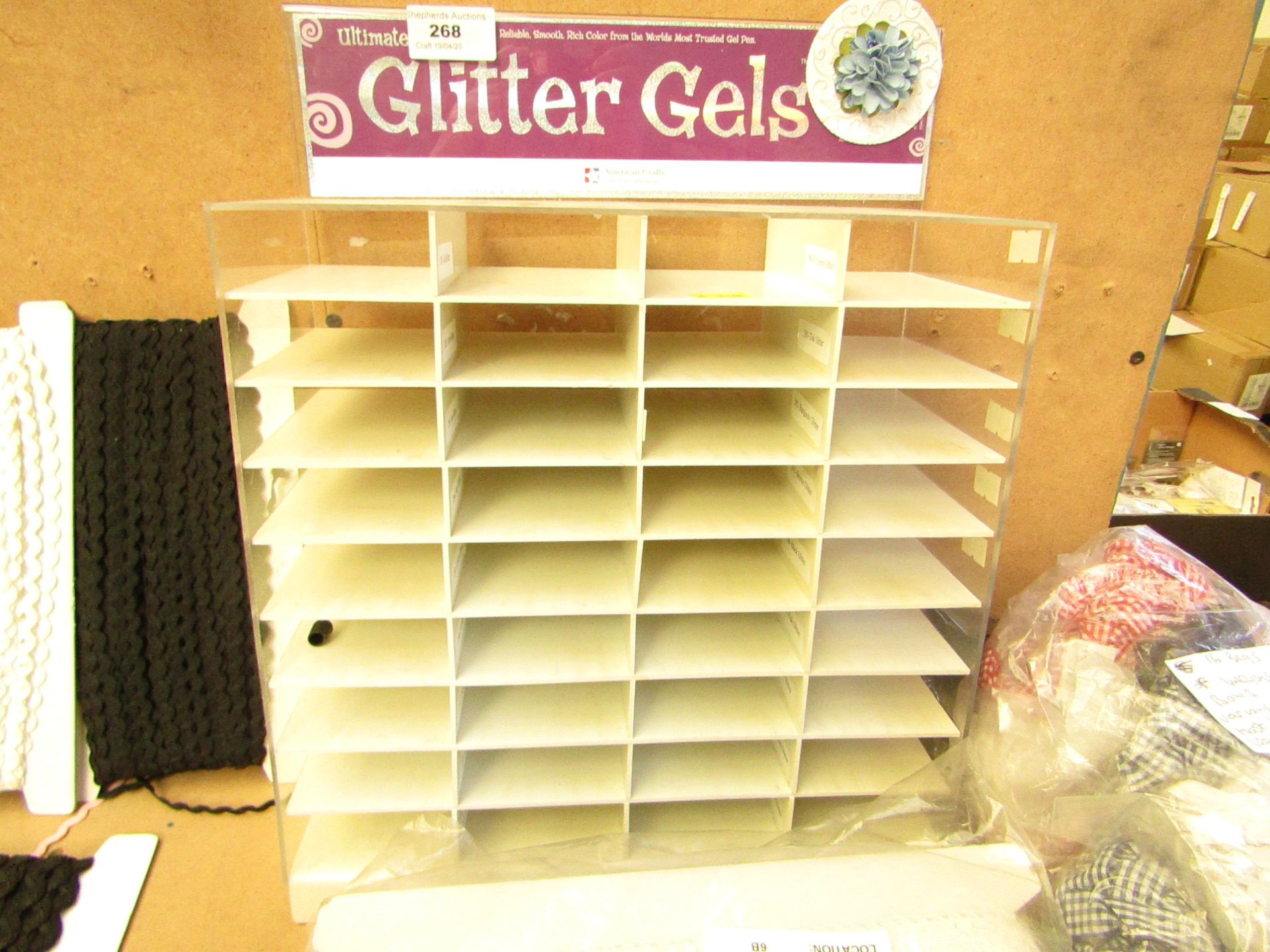 Glitter Gels storage rack, new.