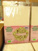 5x Happy Birthday banners, new and packaged.