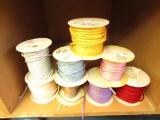 8x Various coloured rolls of string, new.