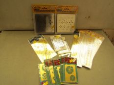 approx 30 x packs of various Craft Accessories being Stencils,Embroidery Stitches Designer Boards