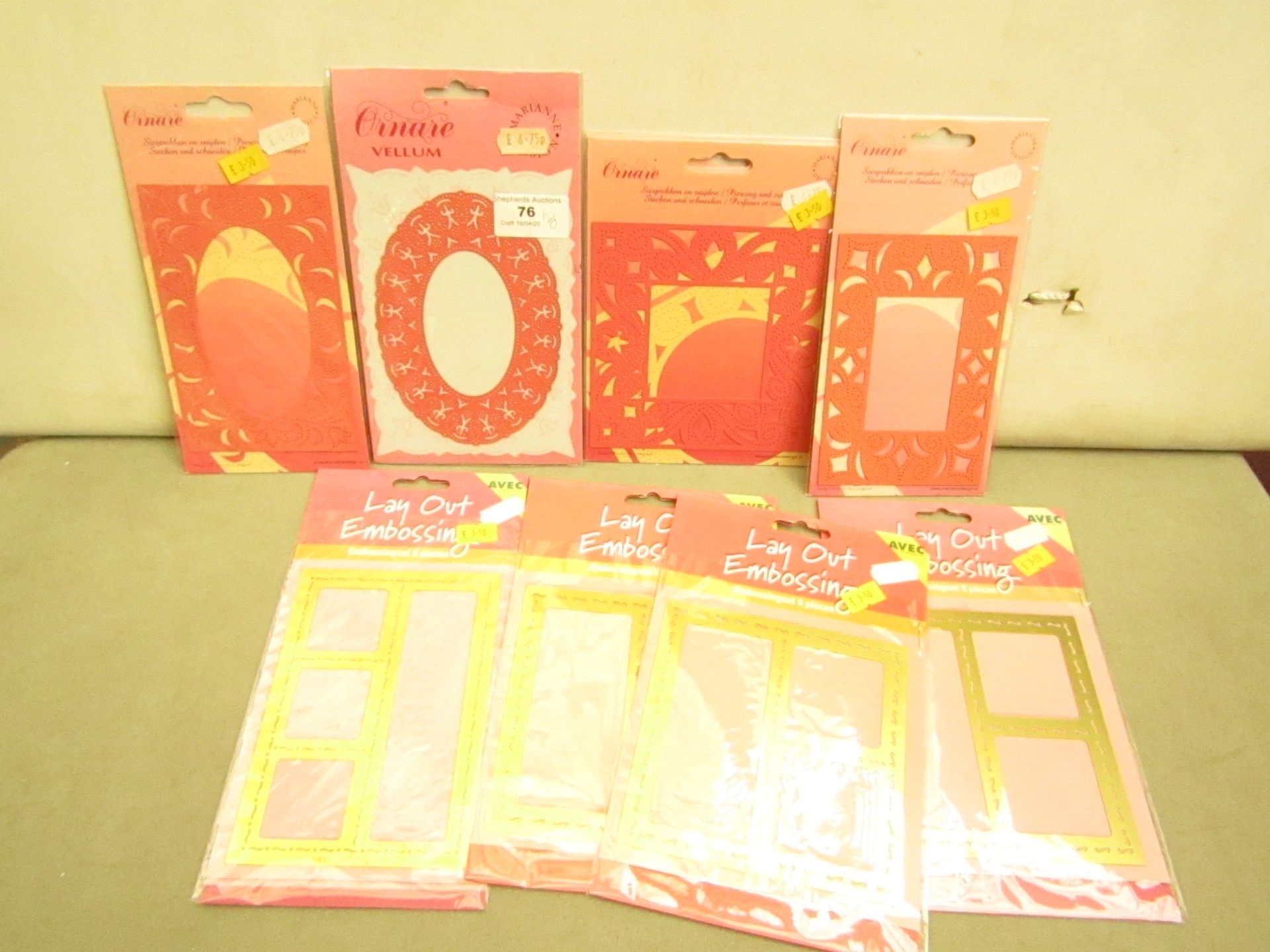 10 x various Embossing Lay-out/Stencils etc new see image