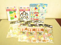 34 x various items Stick Potamus Photo safe Sticker Packs, Card Craft Shape Packs etc new see image