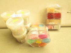 11 x Tubs of various Beads, Sequins, Glass Tubes etc new see image