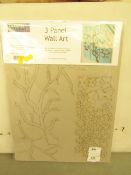 Tando Creative 3 Panel Wall Art Kit inc Panels, Tree Branches, Flowers & Butterfies new