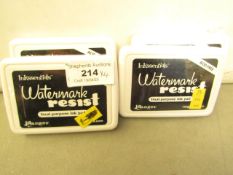 4 x Inkssentials Watermark Resist Dual-purposeInk Pads RRP £2.75 each new & sealed