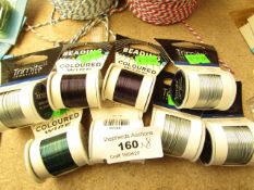 8 x various Reels of Beading Wire various gauges being 20, 28 new