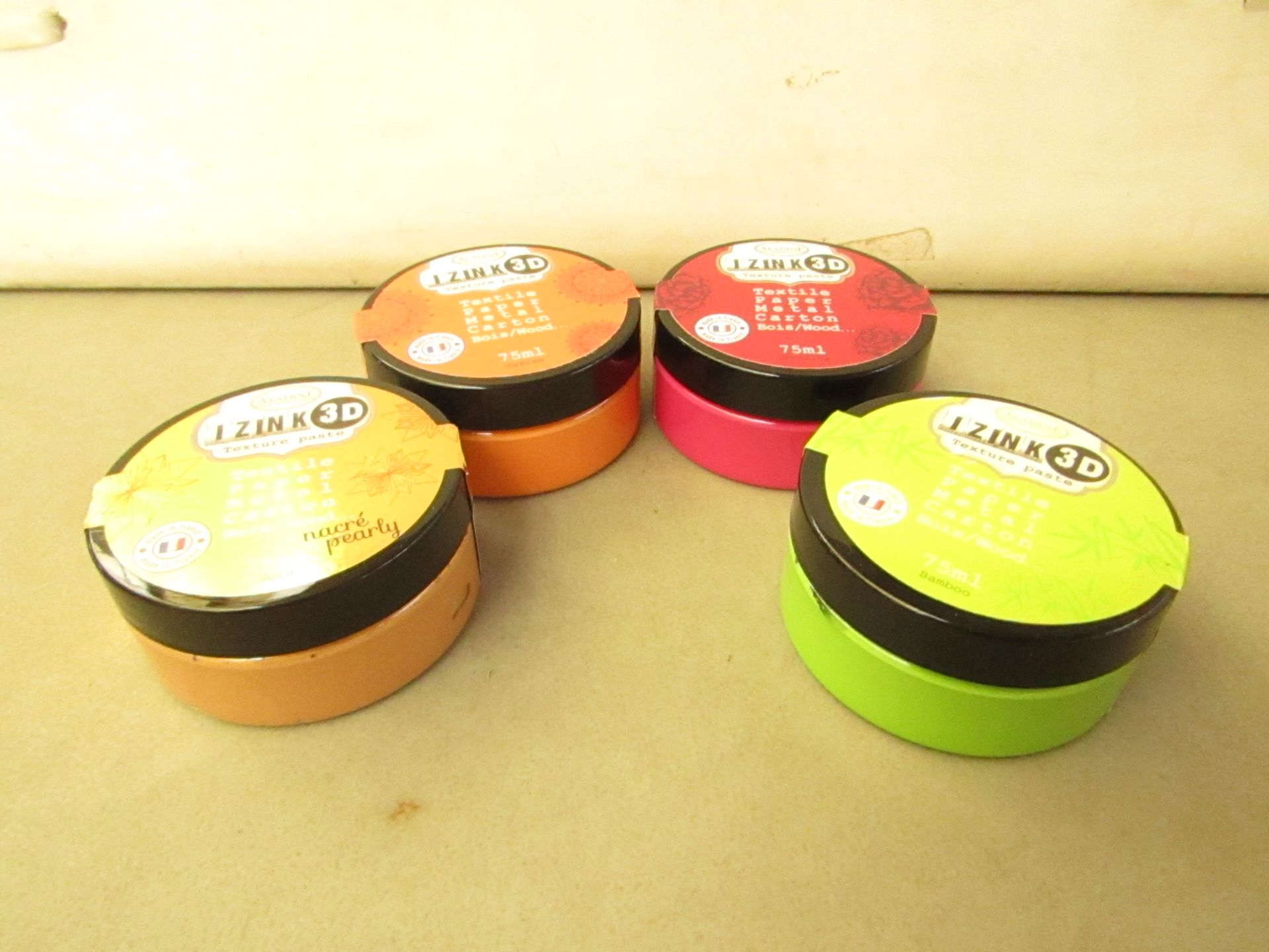 4 x I Z INK 3D 75ml Textured Paste Various Colours RRP £5.99 each new see image