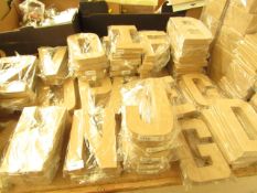 approx 55 various Large 20.5cm Plain Letters ready for painting etc new