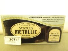 1 x StazOn Metallic Platium Fast Drying Solvent Ink RRP £10.99 each new