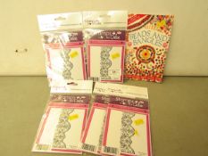 6 items being 5 x Stamps by Chloe Lace Boarders RRP £7.00 each 1 x Booklet Beads & Bangles new