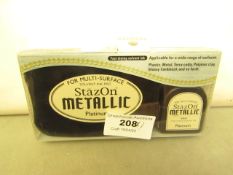 1 x StazOn Metallic Platium Fast Drying Solvent Ink RRP £10.99 each new