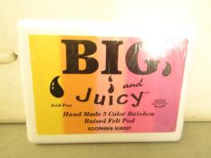 1 x Big & Juicy Hand Made 5 Colour Rainbow Raised Felt Pad Soothing Sunset RRP £12.99 new & sealed