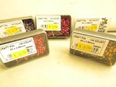 10 x packs of various colours Craft Pins 40 x 0.58mm, 144 pins per pack RRP £2.75 each new