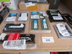 8x Various Items From : CRUCIAL, HyperX, Aorus - Memory Kits, DDR4, Battery etc.