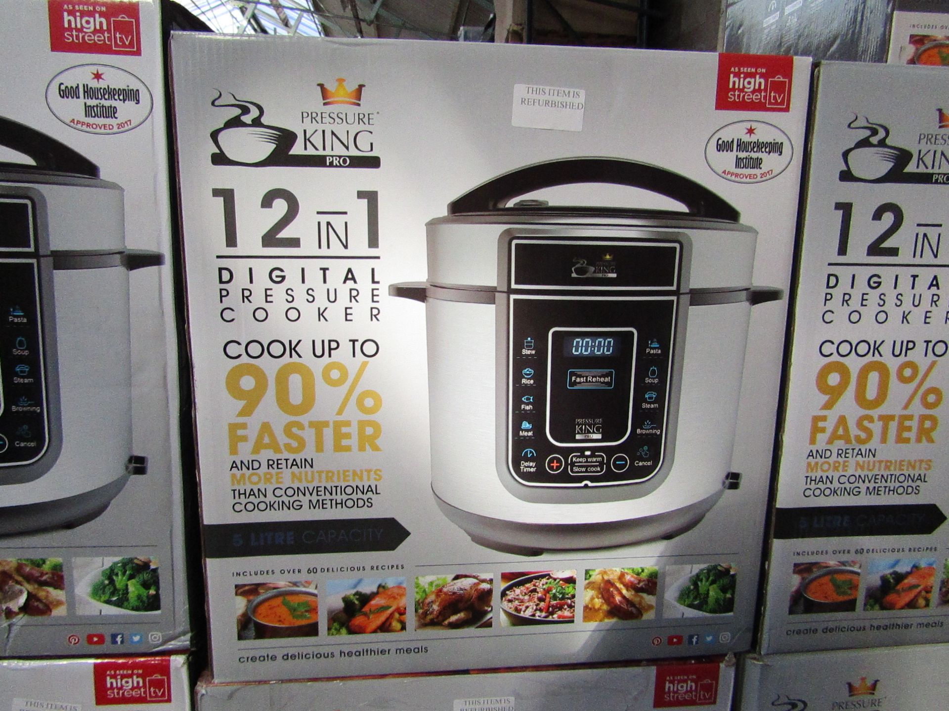 | 1X | PRESSURE KING PRO 12 IN 1 DIGITAL PRESSURE AND MULTI COOKER SILVER | REFURBISHED AND