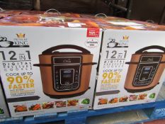 | 1X | PRESSURE KING PRO 12 IN 1 DIGITAL PRESSURE AND MULTI COOKER ROSE GOLD | REFURBISHED AND BOXED