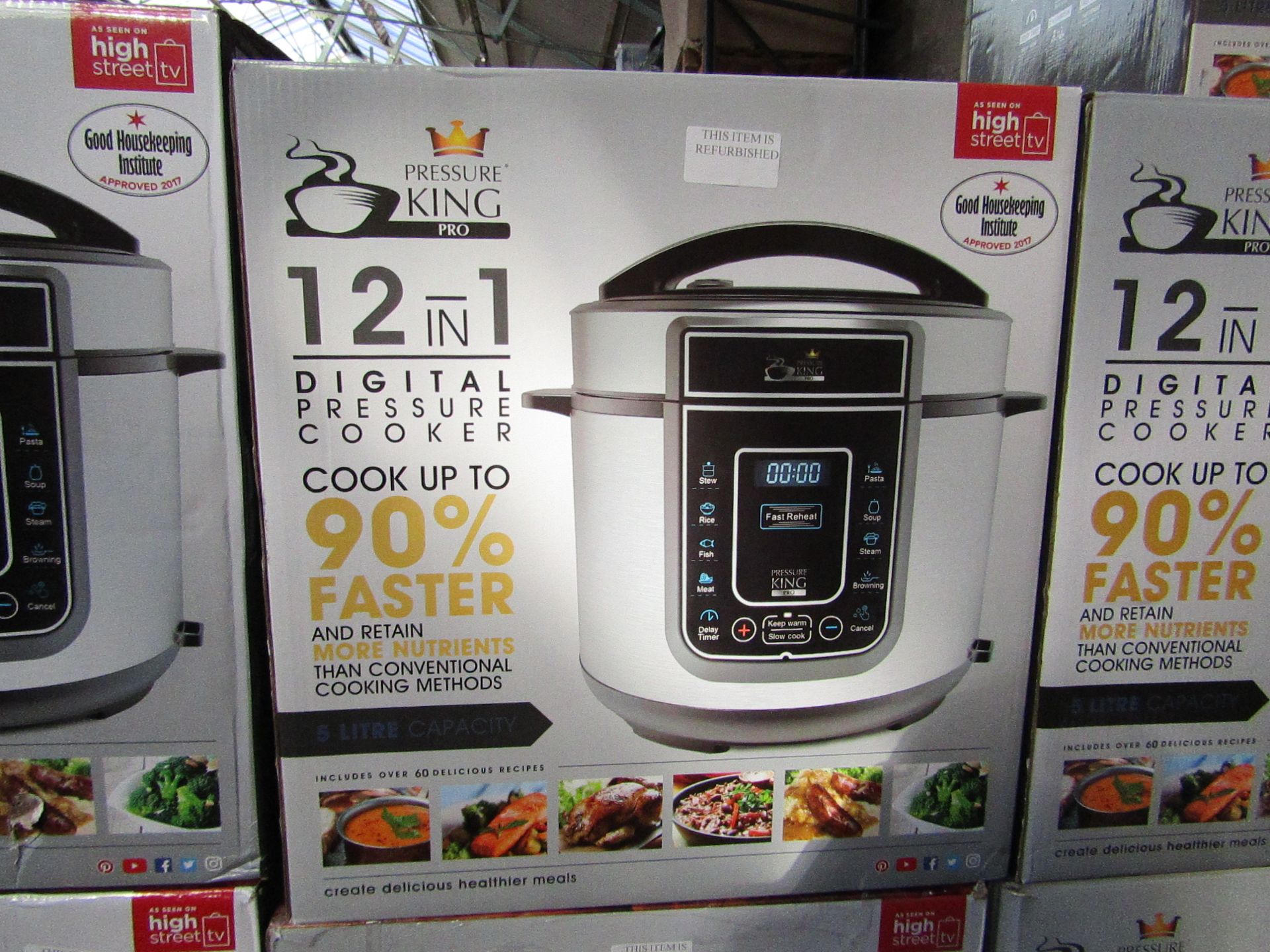 | 1X | PRESSURE KING PRO 12 IN 1 DIGITAL PRESSURE AND MULTI COOKER SILVER | REFURBISHED AND