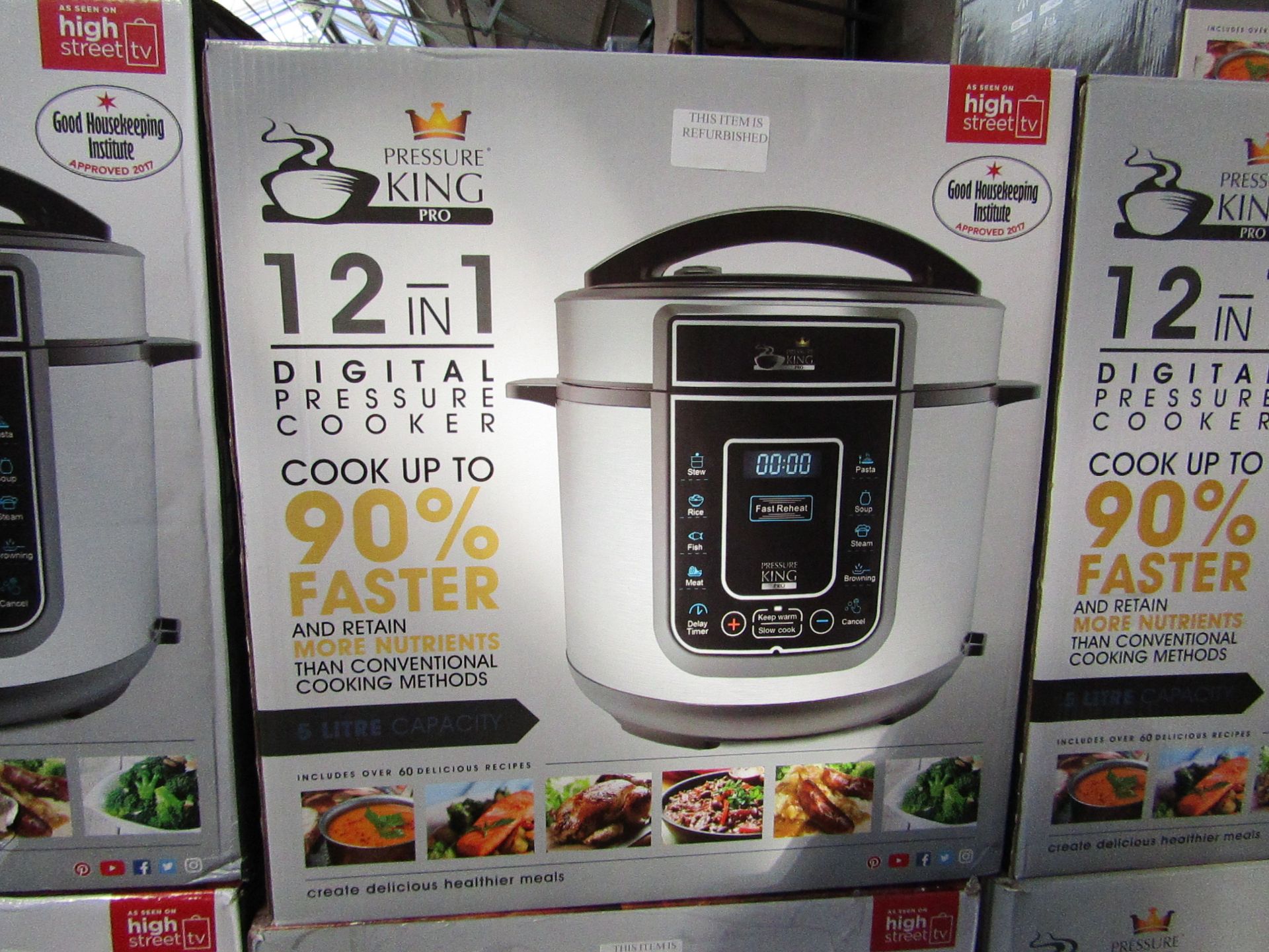 | 1X | PRESSURE KING PRO 12 IN 1 DIGITAL PRESSURE AND MULTI COOKER SILVER | REFURBISHED AND